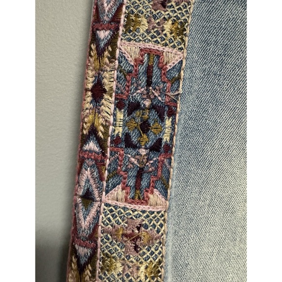 Driftwood Jeans Womens Size 27‎ Jackie Embroidered Straight Leg Blue $138 - Picture 4 of 13